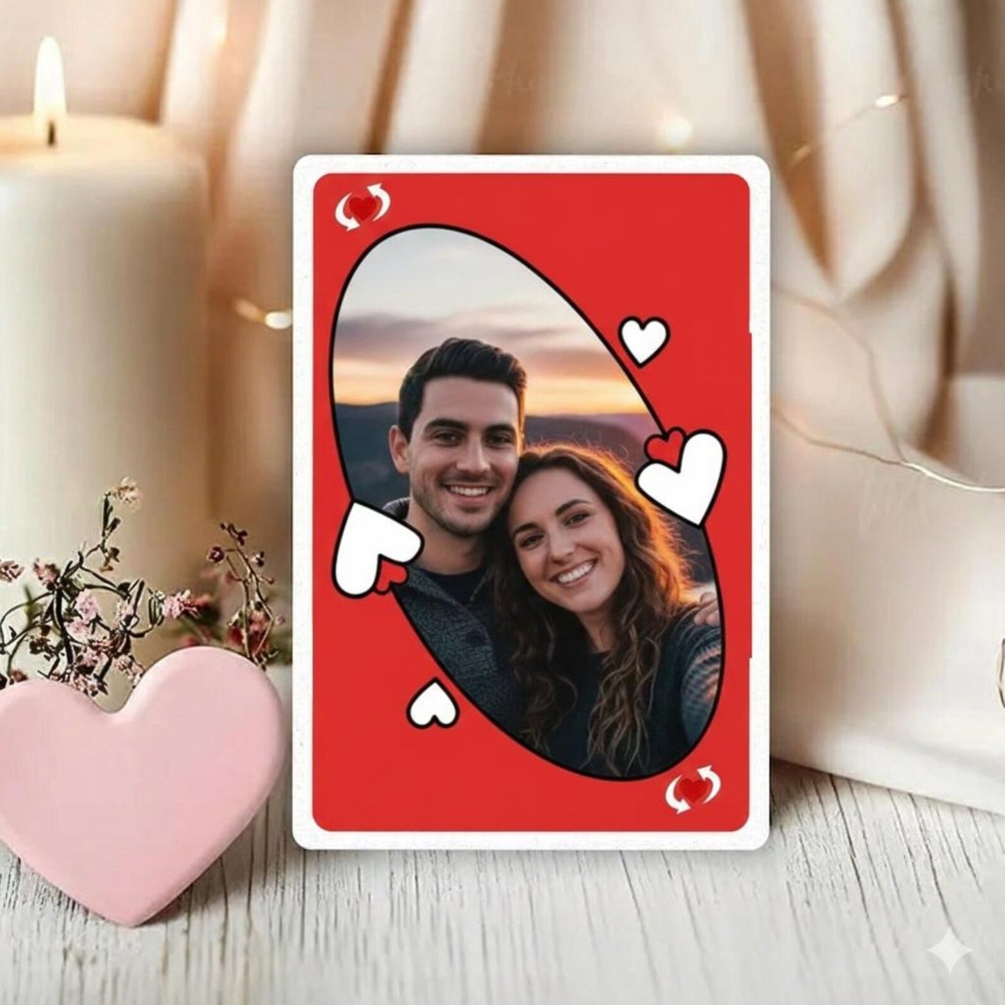 Personalized Valentine Photo Card – Custom Game Couple Gift for Him or Her