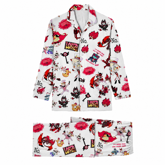 Ivory Circus Chaos Satin Pajamas