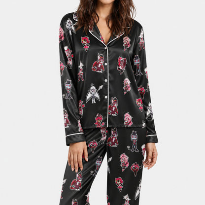 Midnight Underworld Cast Satin Pajamas