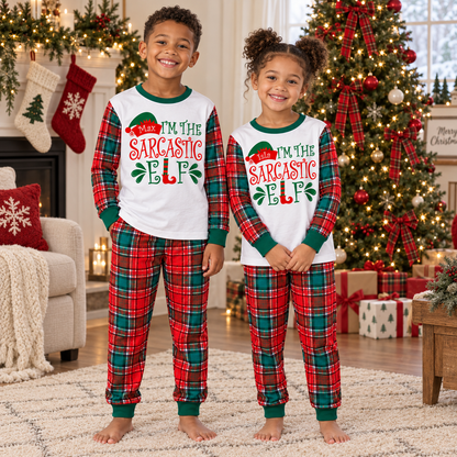 Personalized “Sarcastic Elf” Christmas Pajama Set
