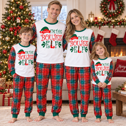 Personalized “Boujee Elf” Christmas Pajama Set
