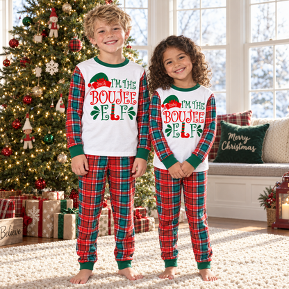 Personalized “Boujee Elf” Christmas Pajama Set