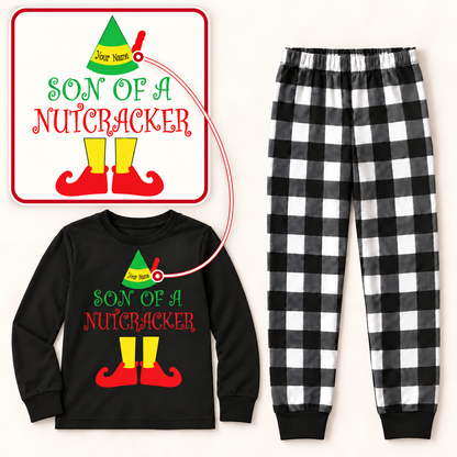 Personalized “Son of a Nutcracker” Christmas Pajama Set – Black