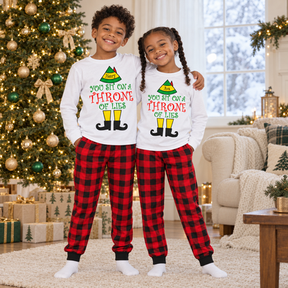 Personalized “Throne of Lies” Christmas Pajama Set – White