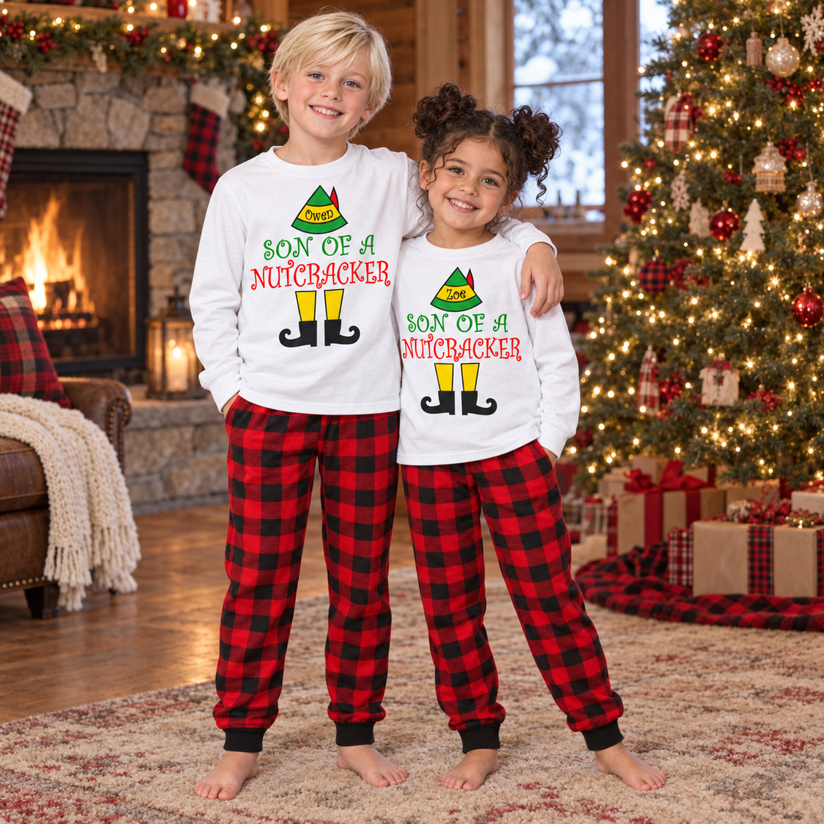 Personalized “Son of a Nutcracker” Christmas Pajama Set – White