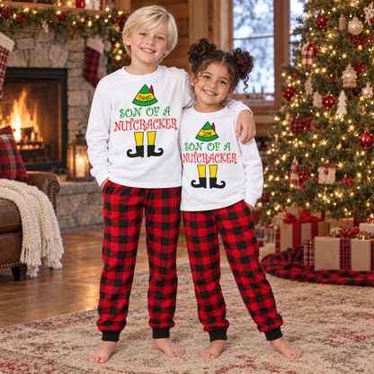 Personalized “Son of a Nutcracker” Christmas Pajama Set – White