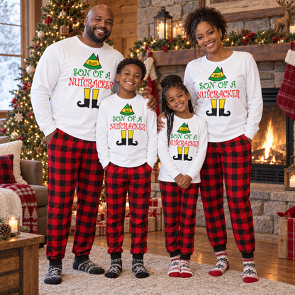 Personalized “Son of a Nutcracker” Christmas Pajama Set – White