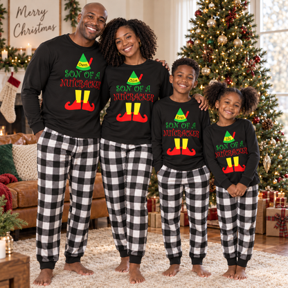 Personalized “Son of a Nutcracker” Christmas Pajama Set – Black