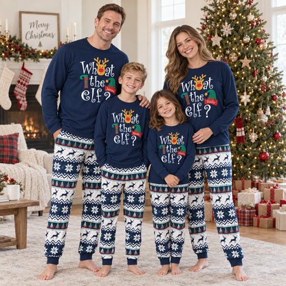 Personalized “What the Elf?” Christmas Pajama Set