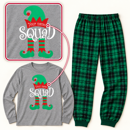 Personalized Elf Squad Christmas Pajama Set