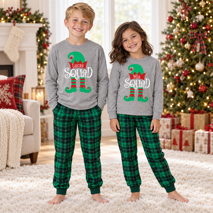 Personalized Elf Squad Christmas Pajama Set