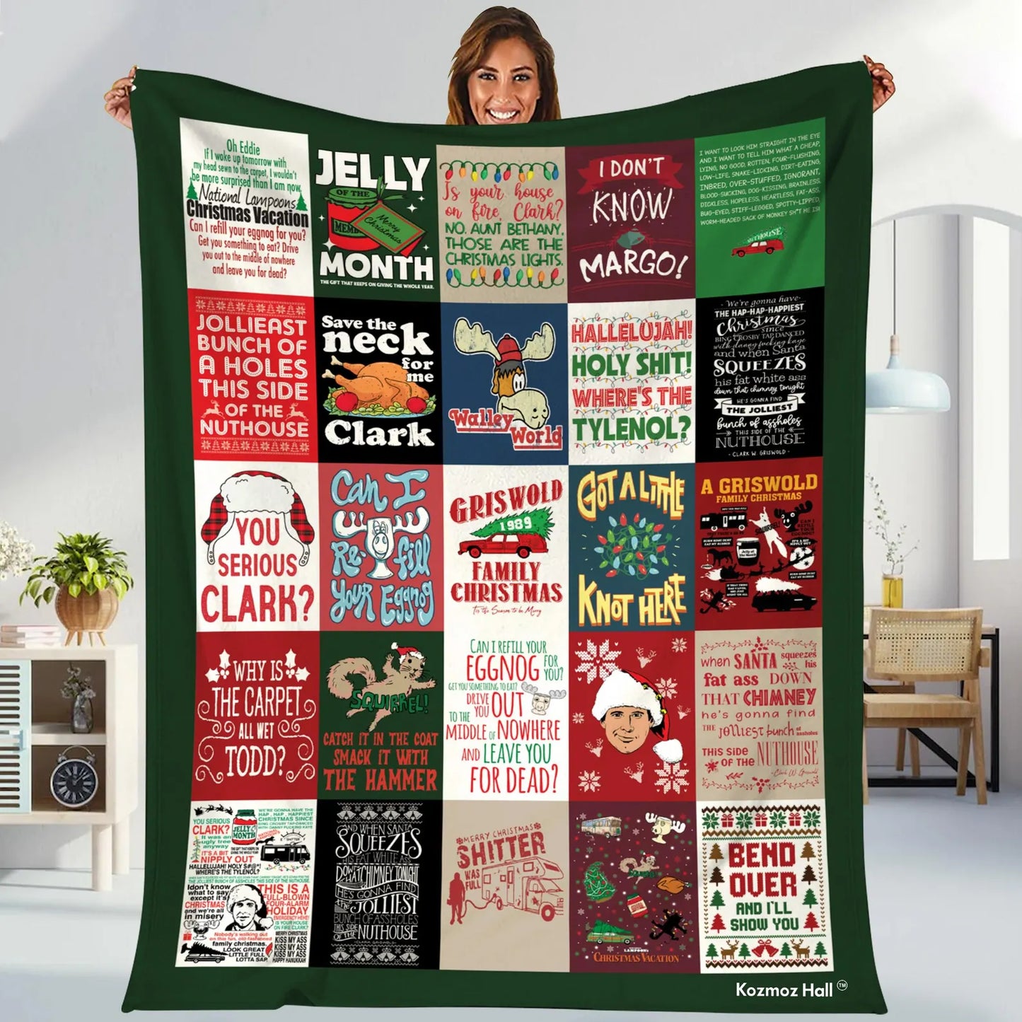 Funny Retro Family Holiday Blanket – Cozy Christmas Fleece Throw for Movie Lovers & Winter Nights