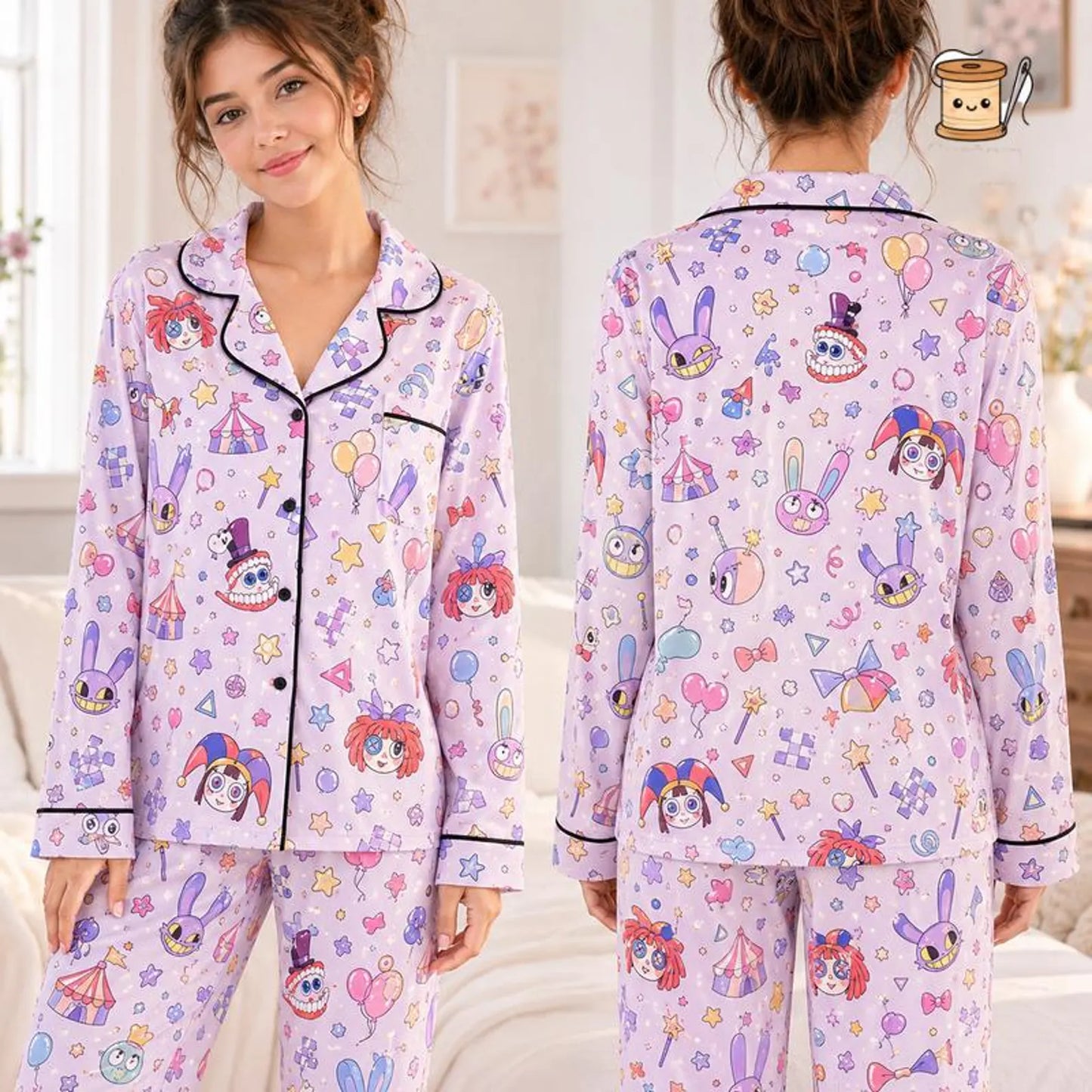 Pastel Circus Dream Satin Pajamas