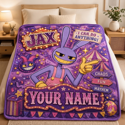 Custom Name Purple Bunny Blanket