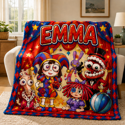 Personalized Circus Adventure Blanket with Custom Name