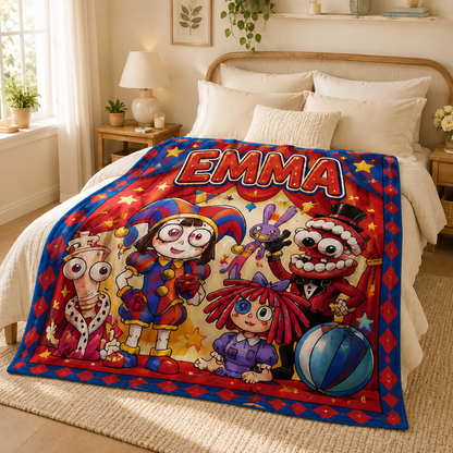 Personalized Circus Adventure Blanket with Custom Name