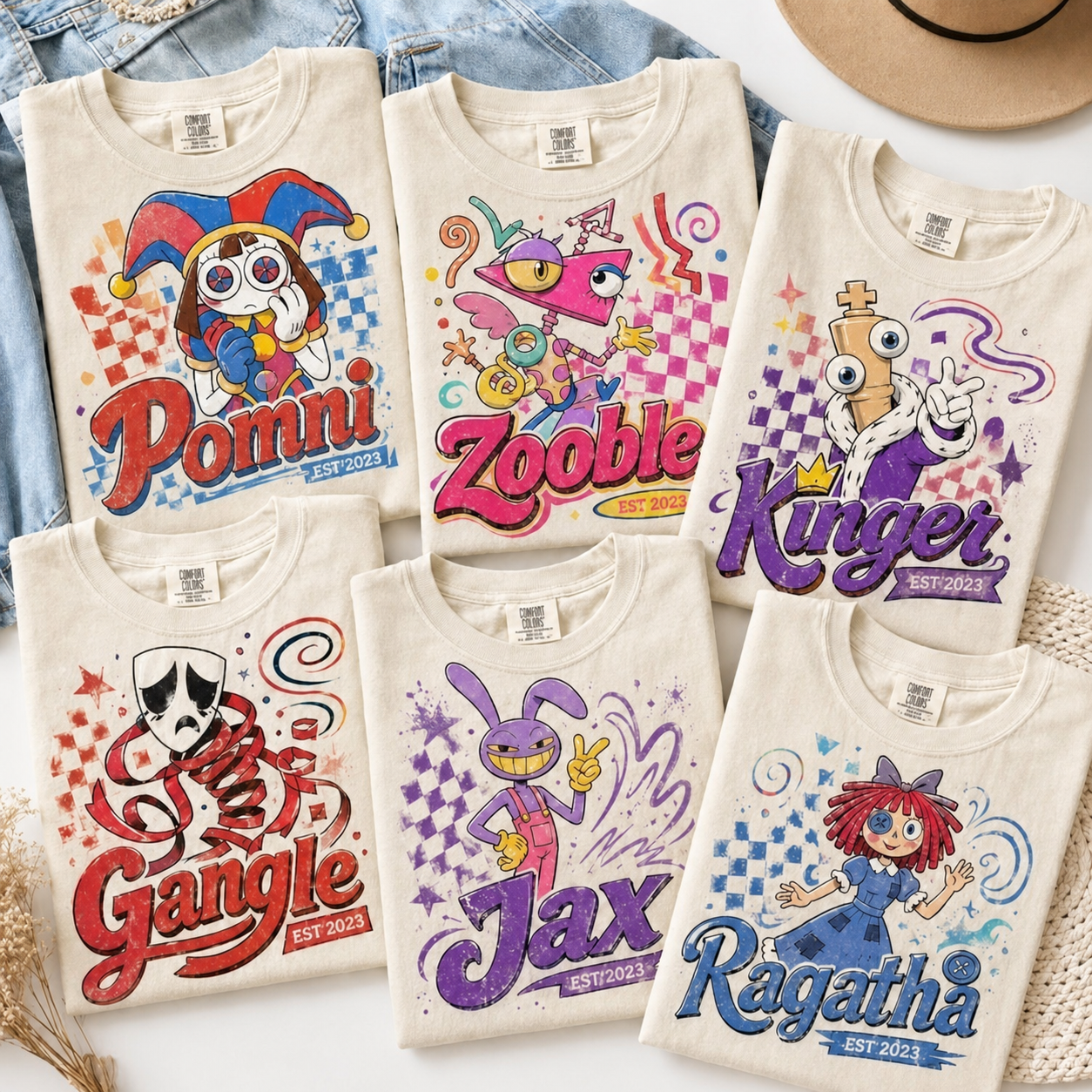 Cream Bunny Character Family T-Shirt