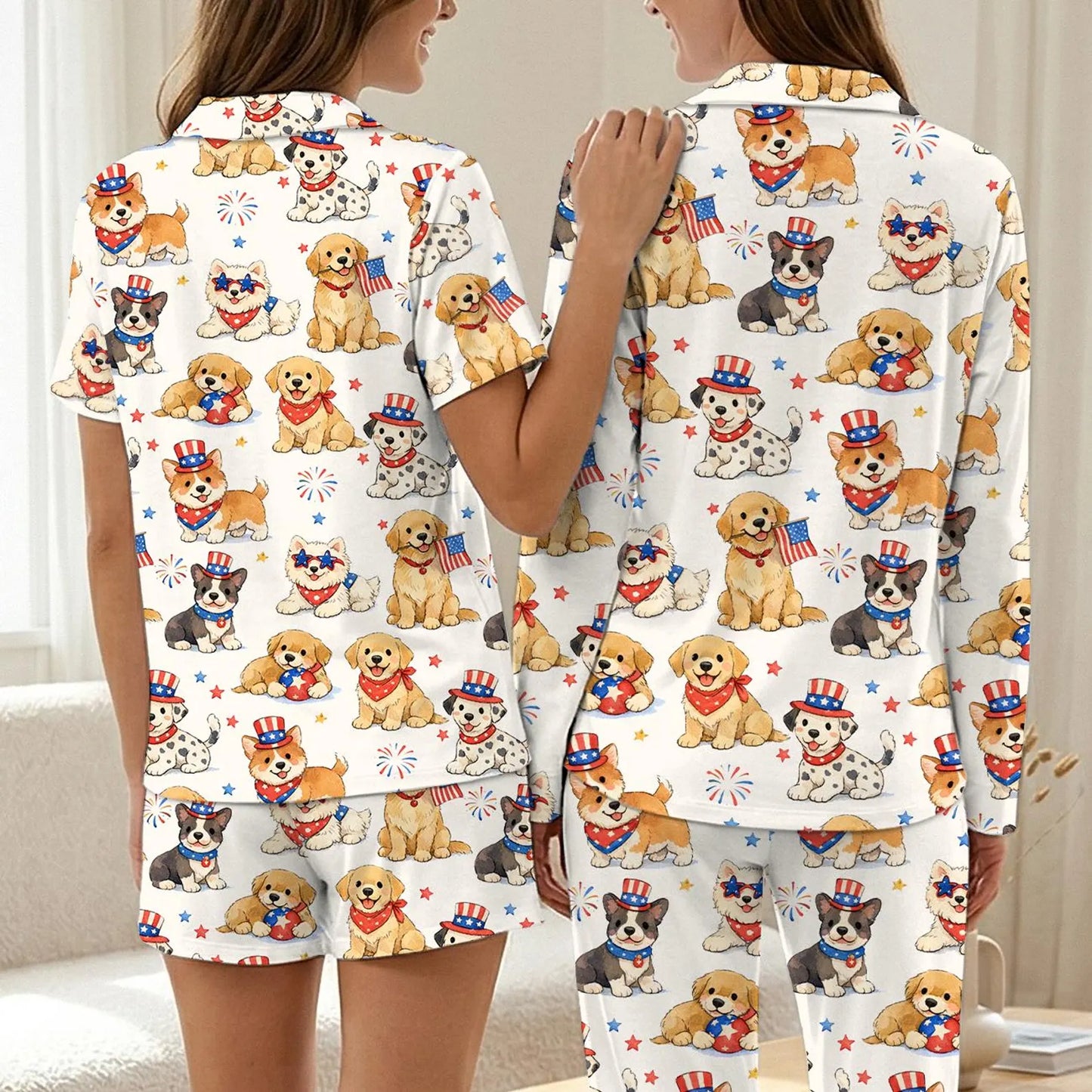 The USA 250th Anniversary Patriotic Dog Pajamas – Fourth of July Puppy Sleepwear Gift for Her