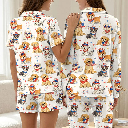 The USA 250th Anniversary Patriotic Dog Pajamas – Fourth of July Puppy Sleepwear Gift for Her