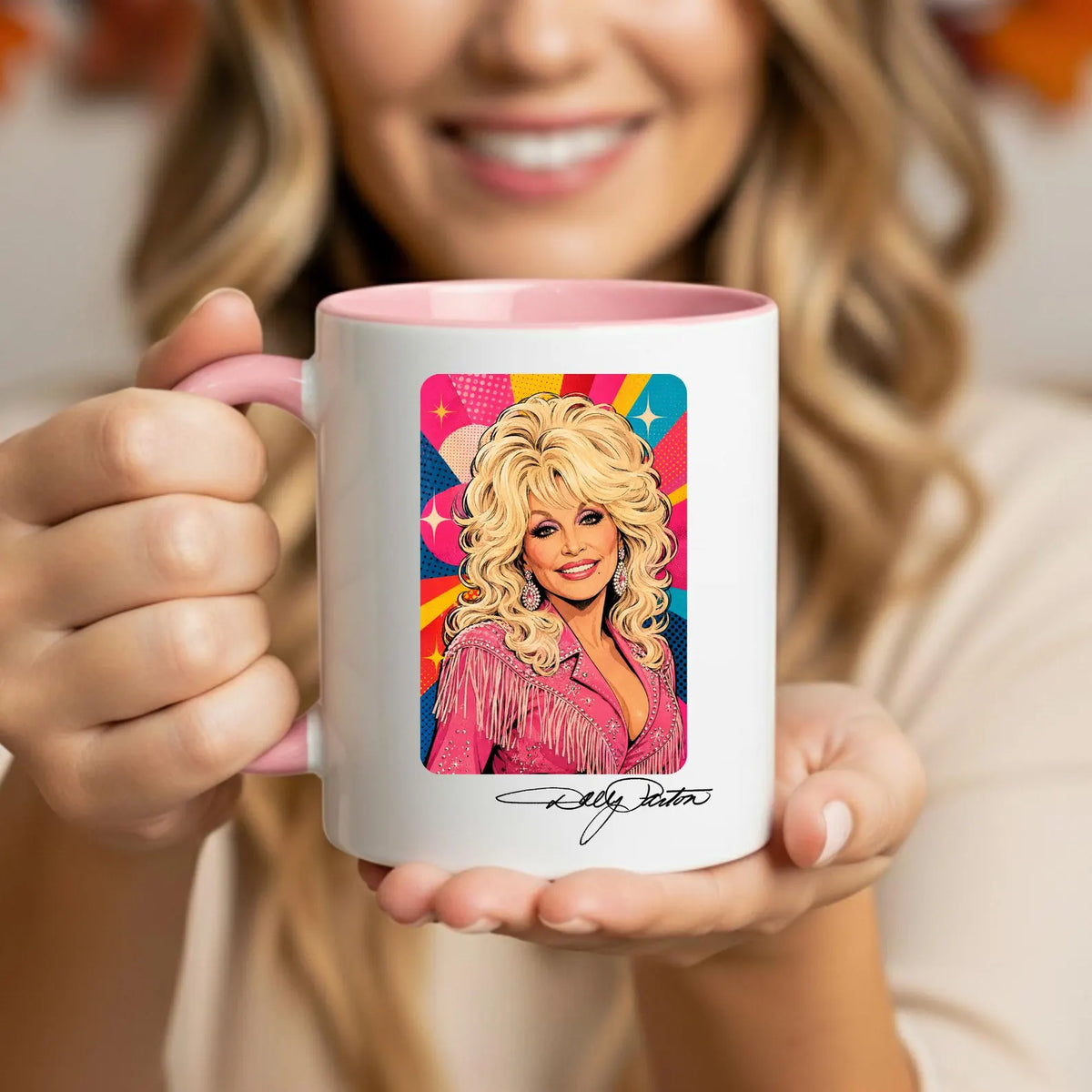 Pop Art Country Star Two-Tone Ceramic Mug