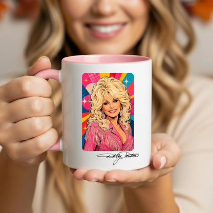 Pop Art Country Star Two-Tone Ceramic Mug