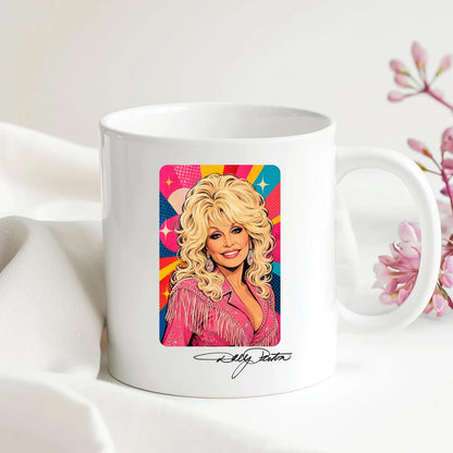 Pop Art Country Star Two-Tone Ceramic Mug