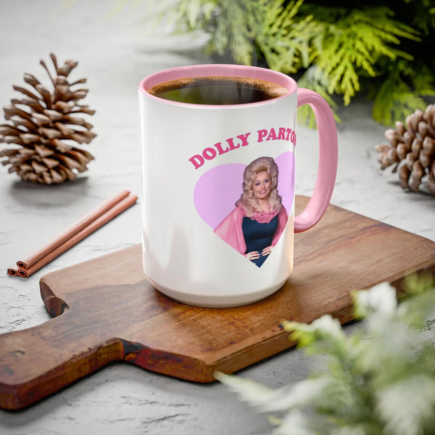 Country Star Heart Frame Two-Tone Ceramic Mug
