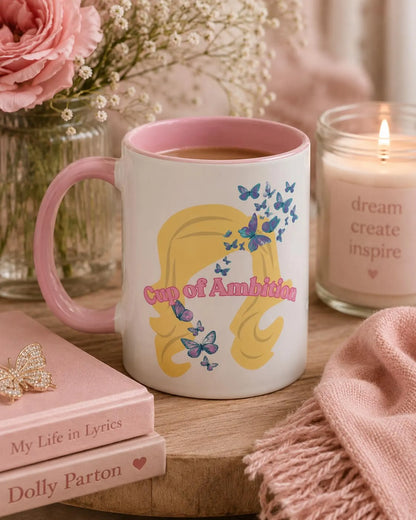 Cup of Ambition Butterfly Silhouette Ceramic Mug
