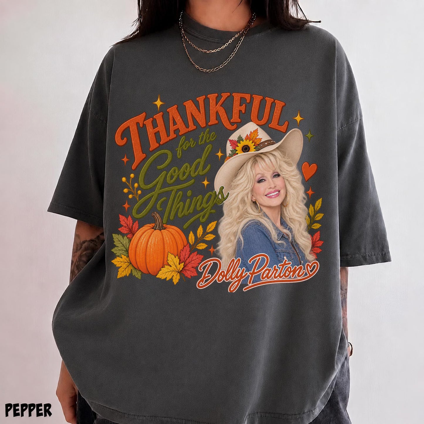 Thankful for the Good Things Country Star Autumn T-Shirt