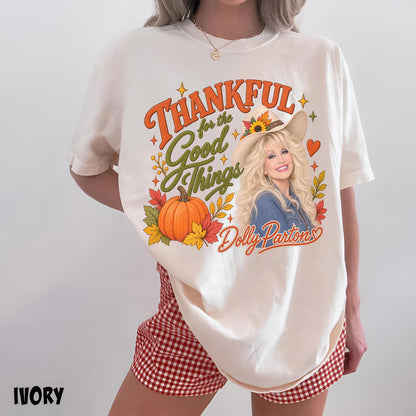 Thankful for the Good Things Country Star Autumn T-Shirt