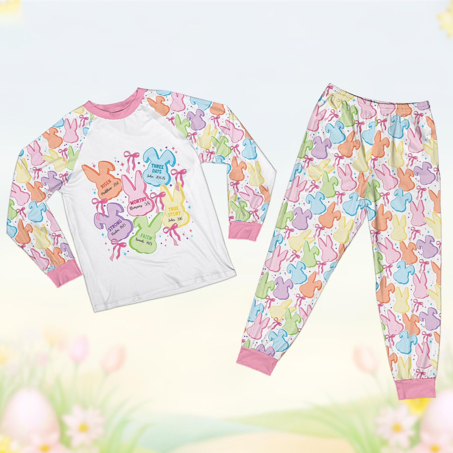 Faith Based Easter Bunny Pajamas – He Is Risen Christian Sleepwear