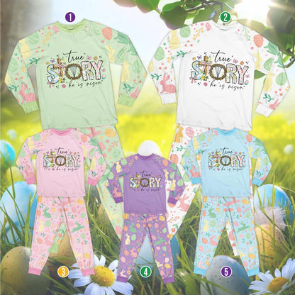 Floral Christian Easter Pajama Set – Bible Verse Faith Sleepwear