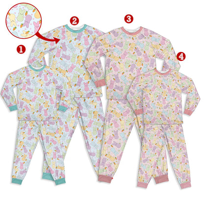 Easter Bunny Pajama Set Long Sleeve – Matching Family Rabbit PJs, Cute Easter Pajamas for Mom, Dad and Kids, Spring Sleepwear