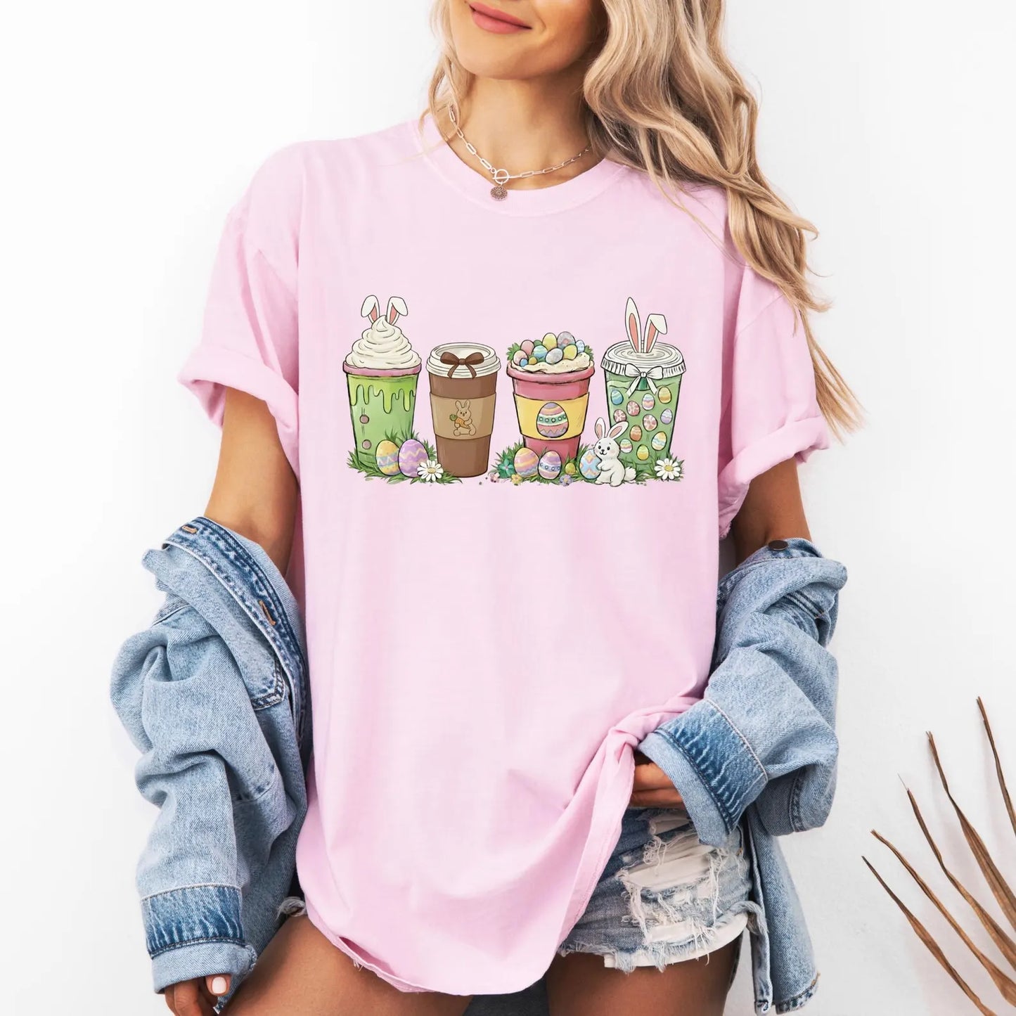 Easter Bunny Coffee Shirt – Comfort Colors Cute Coquette Happy Easter Day Tee
