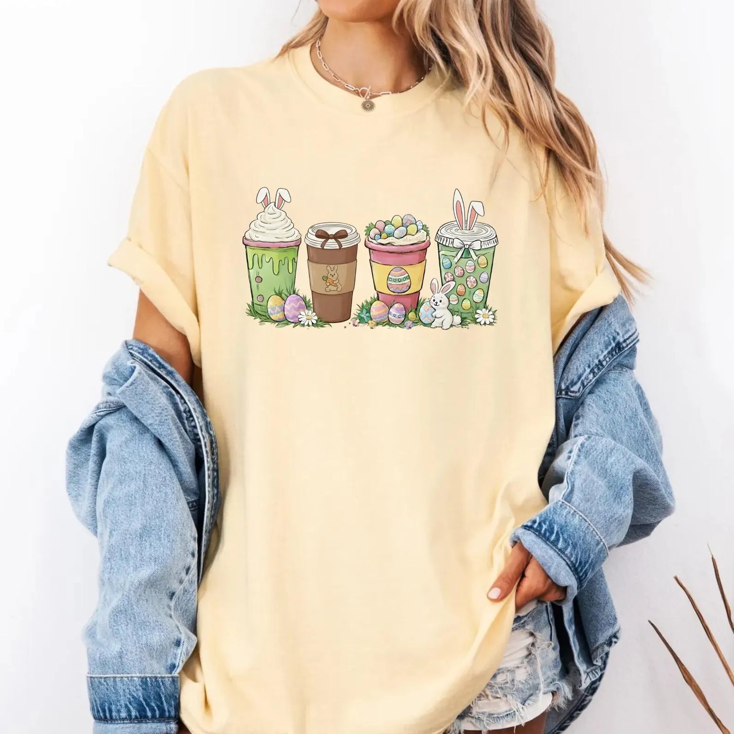 Easter Bunny Coffee Shirt – Comfort Colors Cute Coquette Happy Easter Day Tee