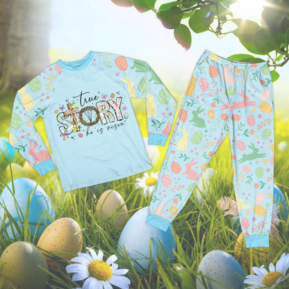 Floral Christian Easter Pajama Set – Bible Verse Faith Sleepwear