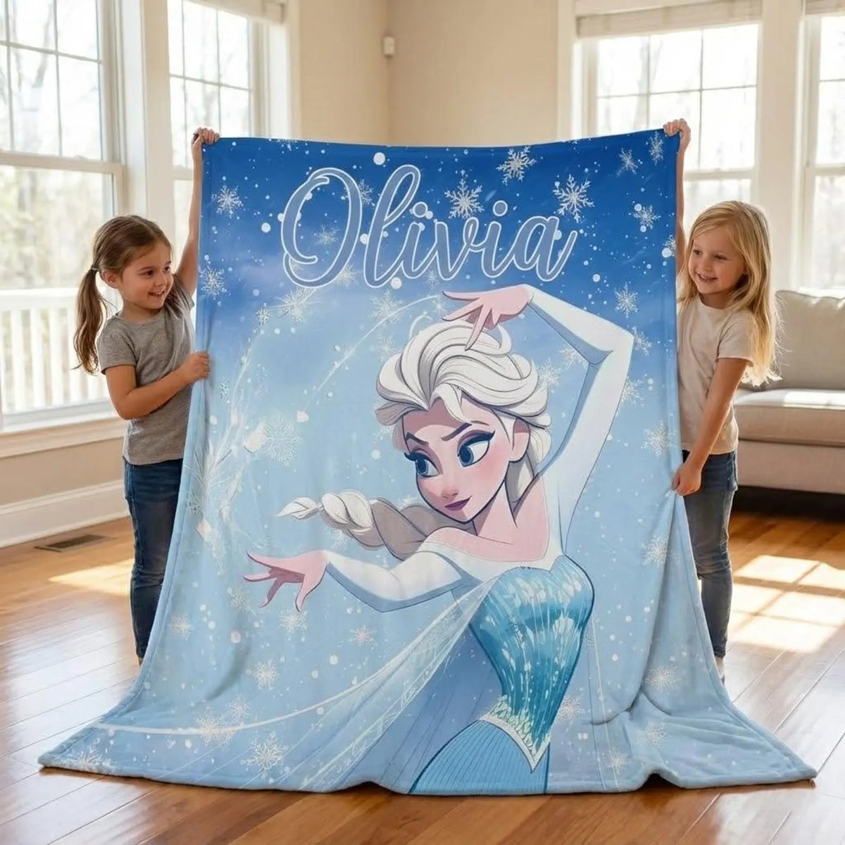 Custom Name Magical Snow Princess Blanket