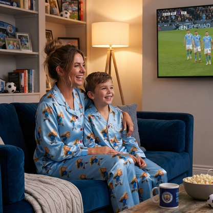 Blue Goal Rush Soccer Meme Satin Pajamas