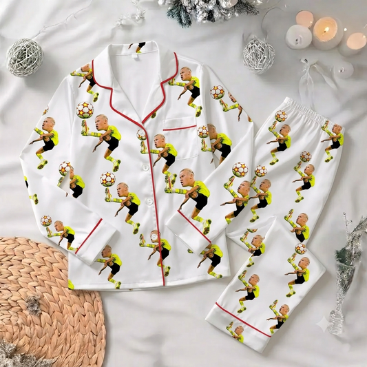 Funny Soccer Striker Meme Satin Pajamas