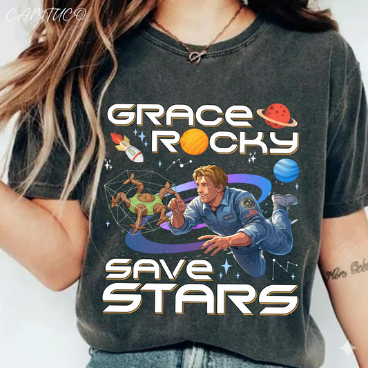 Save The Stars Space Shirt, Comfort Colors 1717 T-Shirt, Vintage Washed Graphic Tee, Sci Fi Space Nerd Shirt, Book Lover Gift