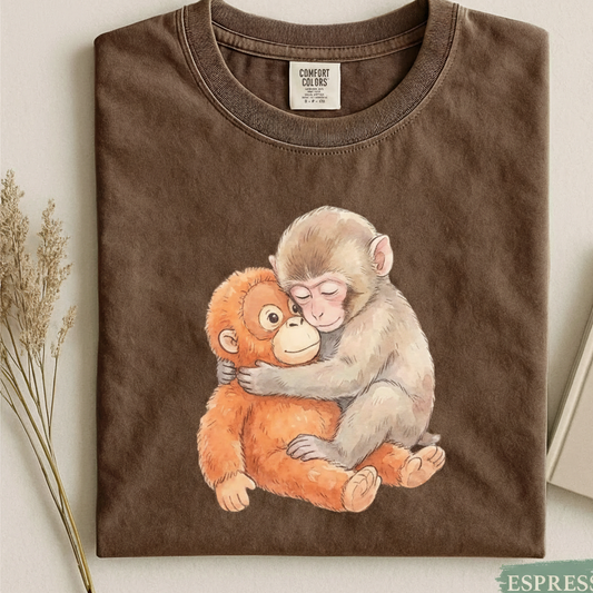 Monkey Punch Comfort Colors Shirt – Baby Monkey Plush Graphic Tee | Cute Cozy