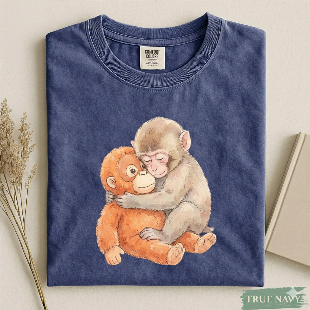 Monkey Punch Comfort Colors Shirt – Baby Monkey Plush Graphic Tee | Cute Cozy