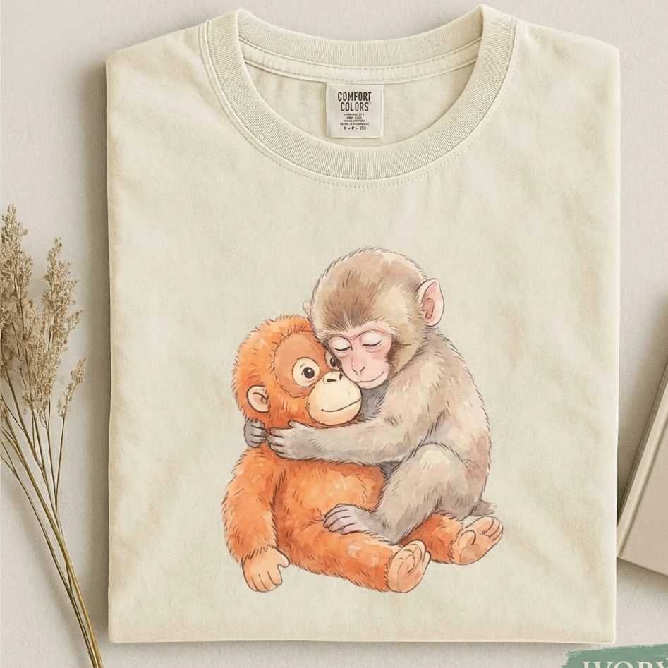Monkey Punch Comfort Colors Shirt – Baby Monkey Plush Graphic Tee | Cute Cozy