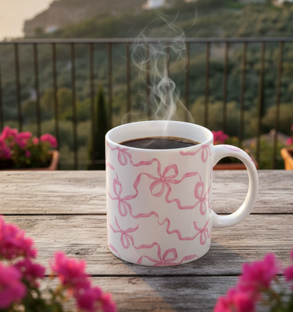 Coquette Pink Bow Mug – Cute Girly Coffee & Tea Gift for Valentine’s Day