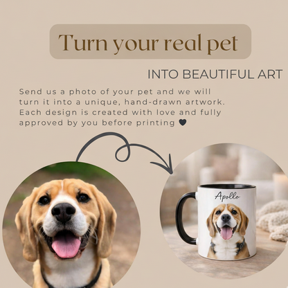 Custom Pet Photo & Name Mug – Personalized Dog or Cat Coffee Gift