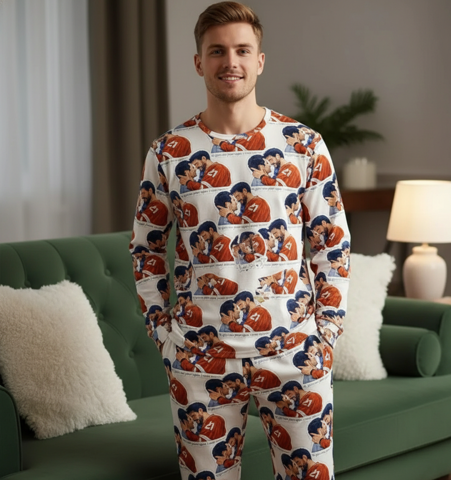 Enemies to Lovers Hockey Cotton Pajama Set – Romance Book & Movie Inspired Sleepwear