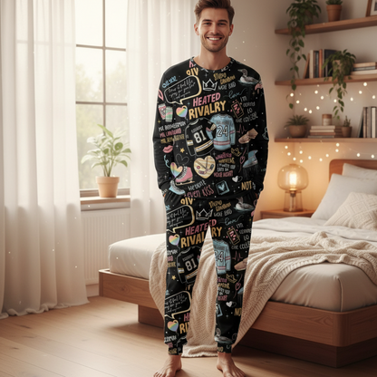 Enemies to Lovers Hockey Cotton Pajama Set – Romance Book & Movie Inspired Sleepwear