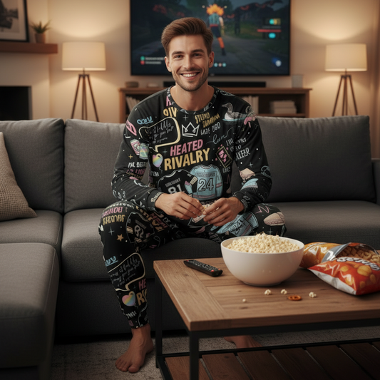 Enemies to Lovers Hockey Cotton Pajama Set – Romance Book & Movie Inspired Sleepwear