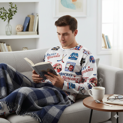 Enemies to Lovers Hockey Cotton Pajama Set – Romance Book & Movie Inspired Sleepwear