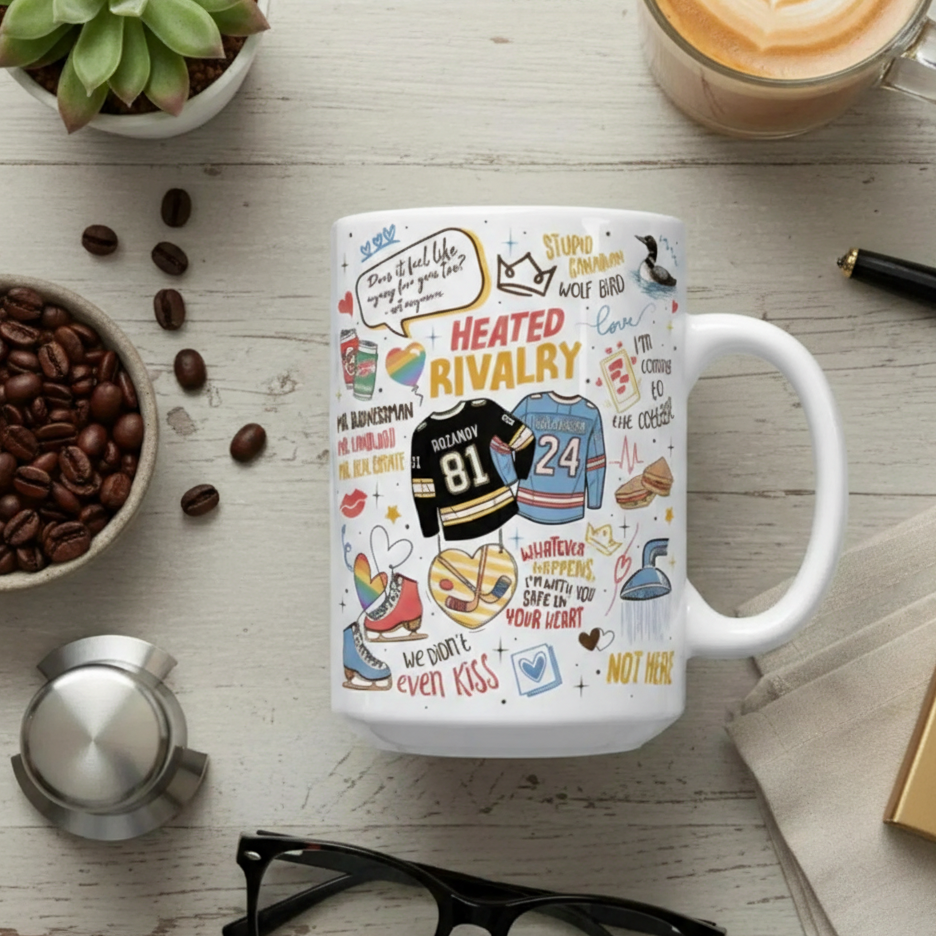 Hockey Rivals Romance Ceramic Mug – Book & Movie Inspired Coffee Cup